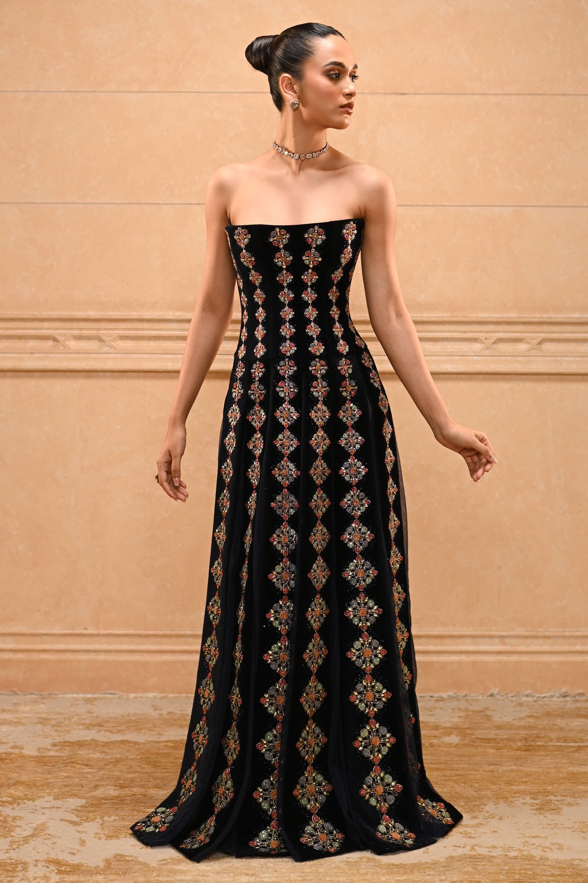 Gemstone Velvet Gown