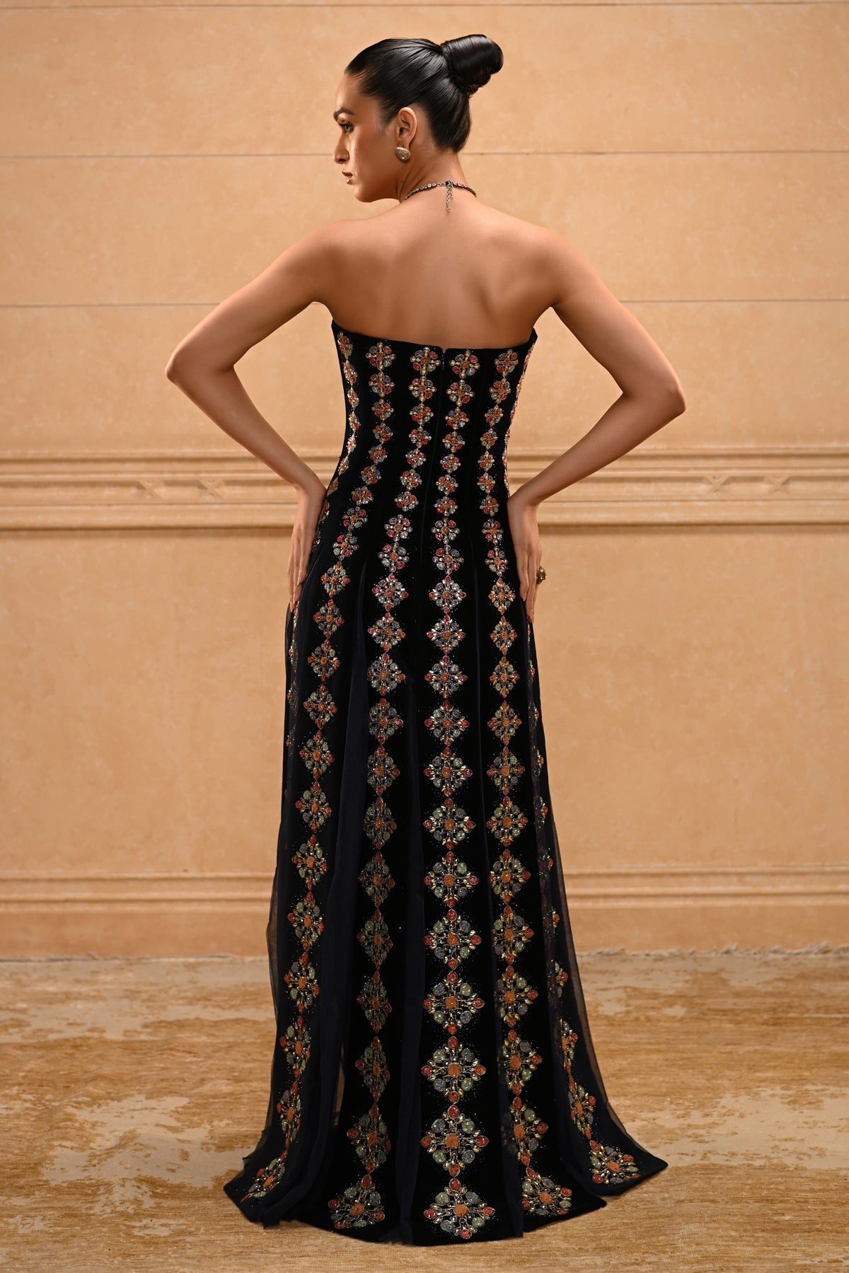 Gemstone Velvet Gown