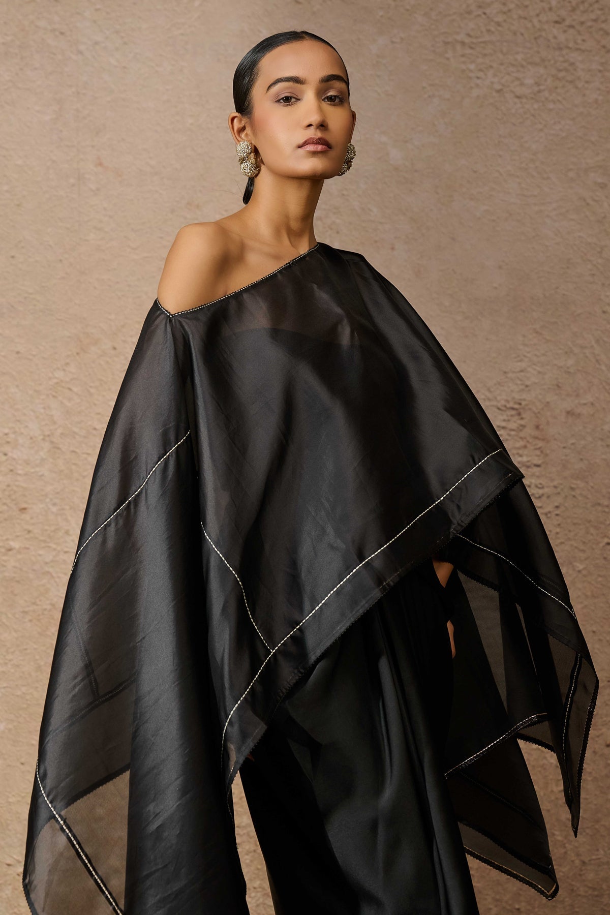 Short Kaftan Top & Draped Skirt Co Ord Set