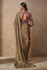 Printed Foil Jersey Saree