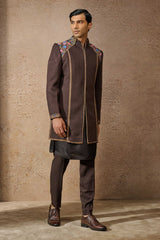 Indo Western Floral Sherwani Set