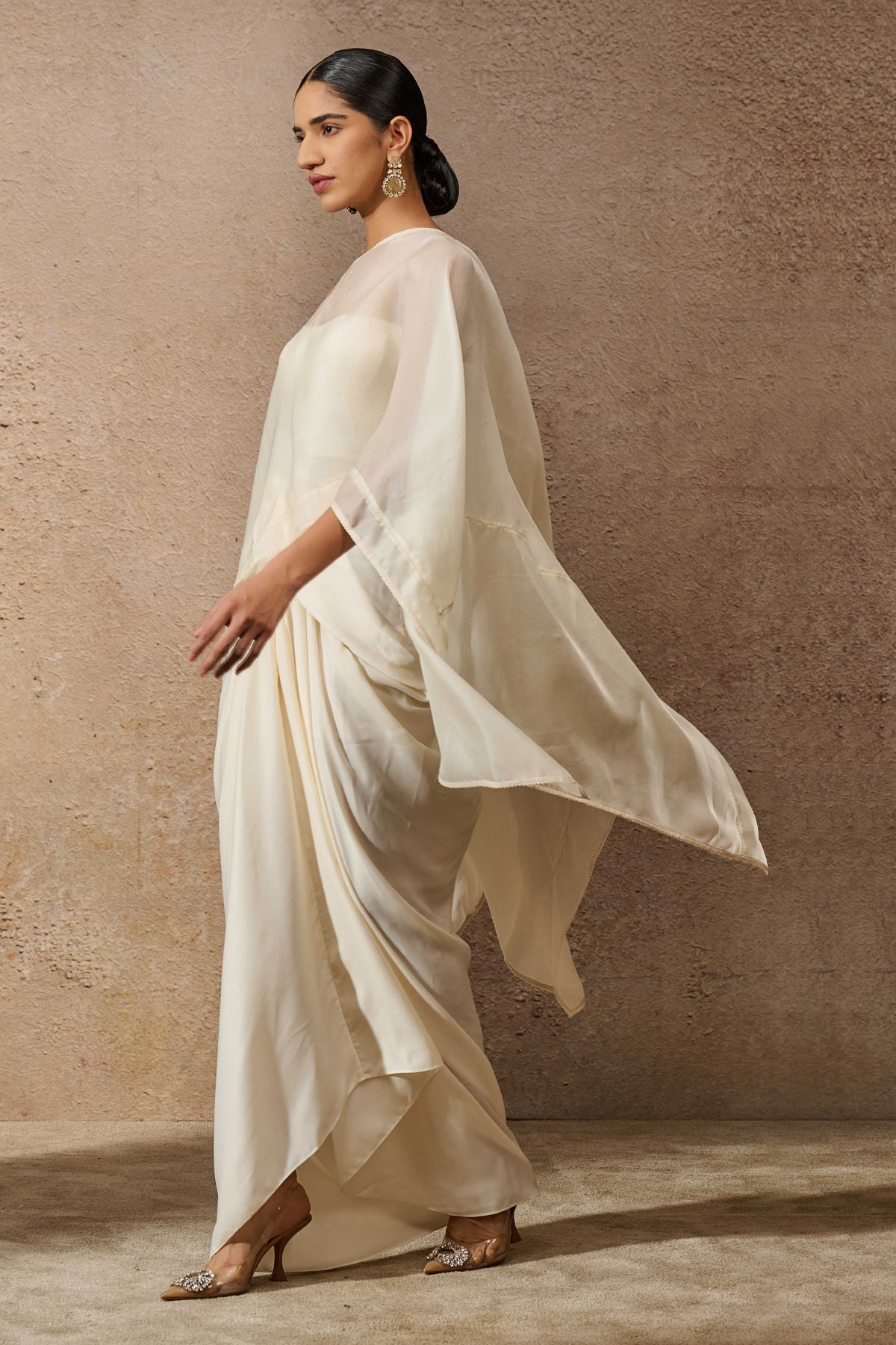 Short Kaftan Top & Draped Skirt Co Ord Set