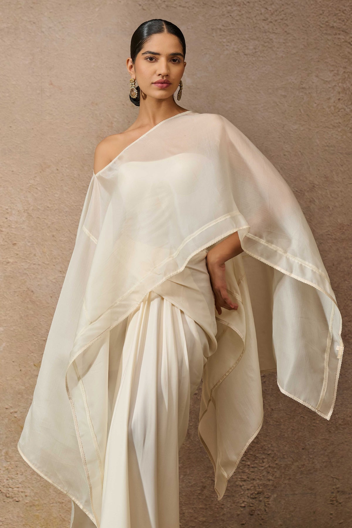 Short Kaftan Top & Draped Skirt Co Ord Set
