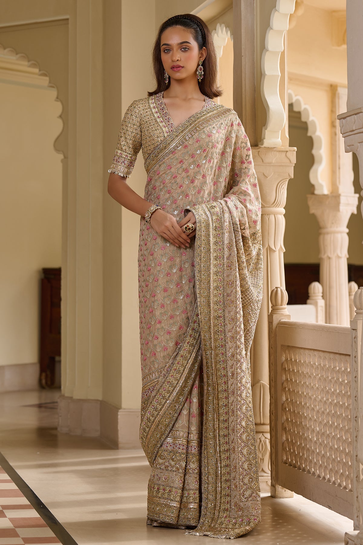 Byzantium Painted Saree