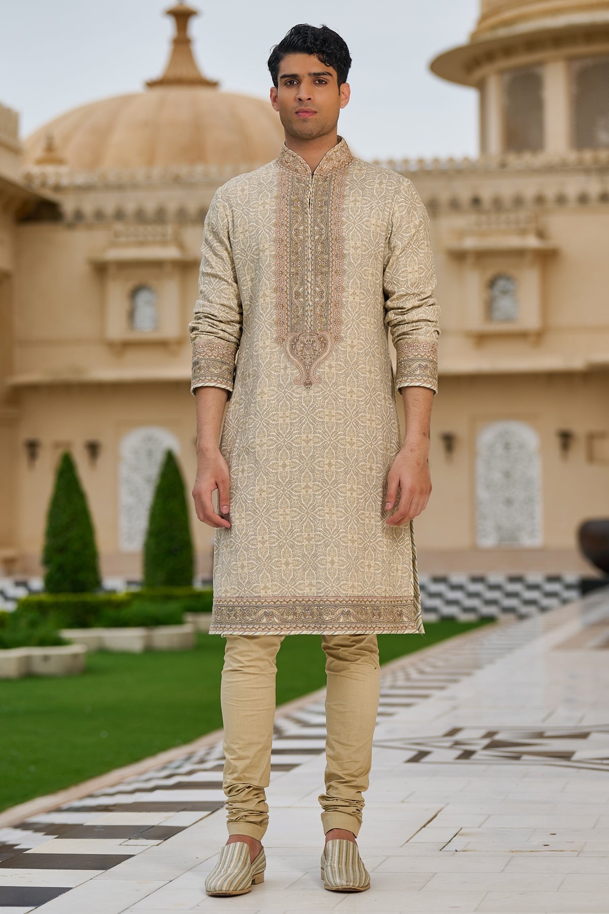 Printed Kurta Set with Embroidered Yoke