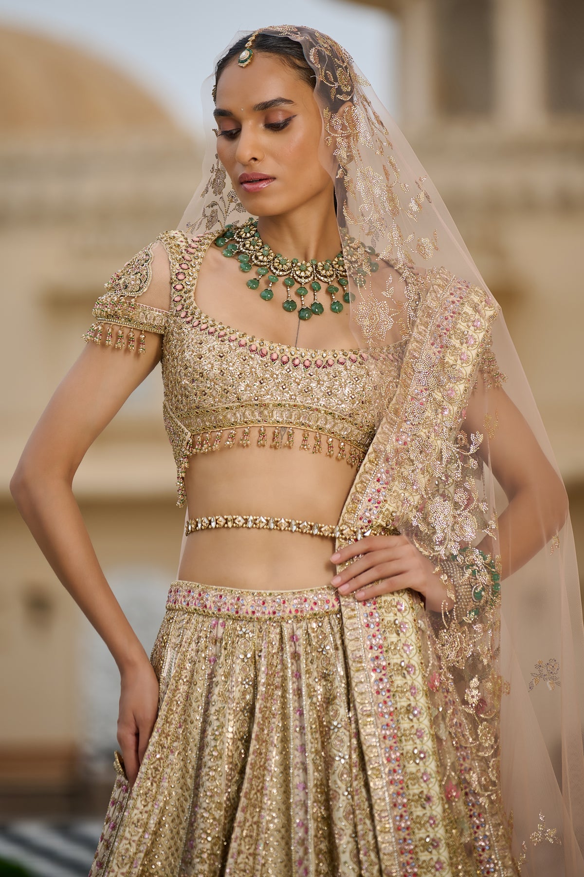 Byzantium Hand Embroidered Lehenga