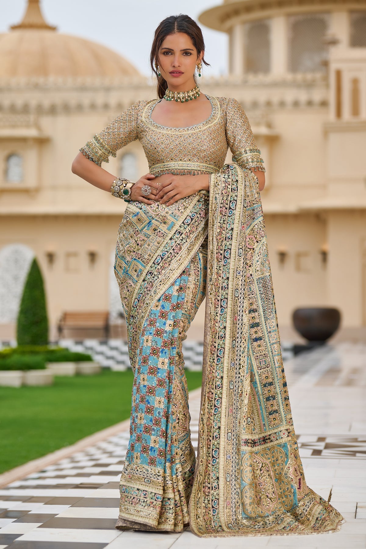 Byzantium Painted Saree 
