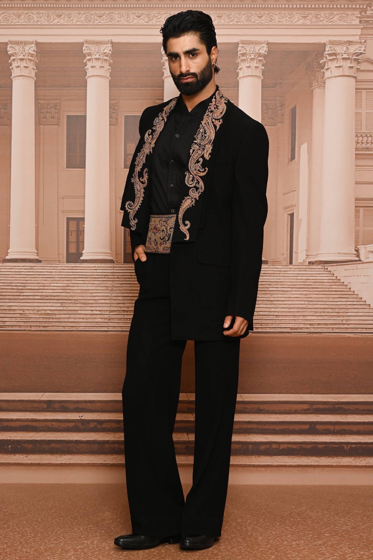 Ever Bloom Embroidered Tuxedo Set