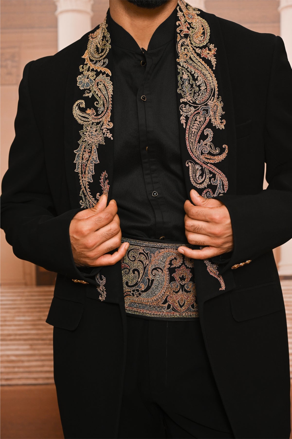 Ever Bloom Embroidered Tuxedo Set