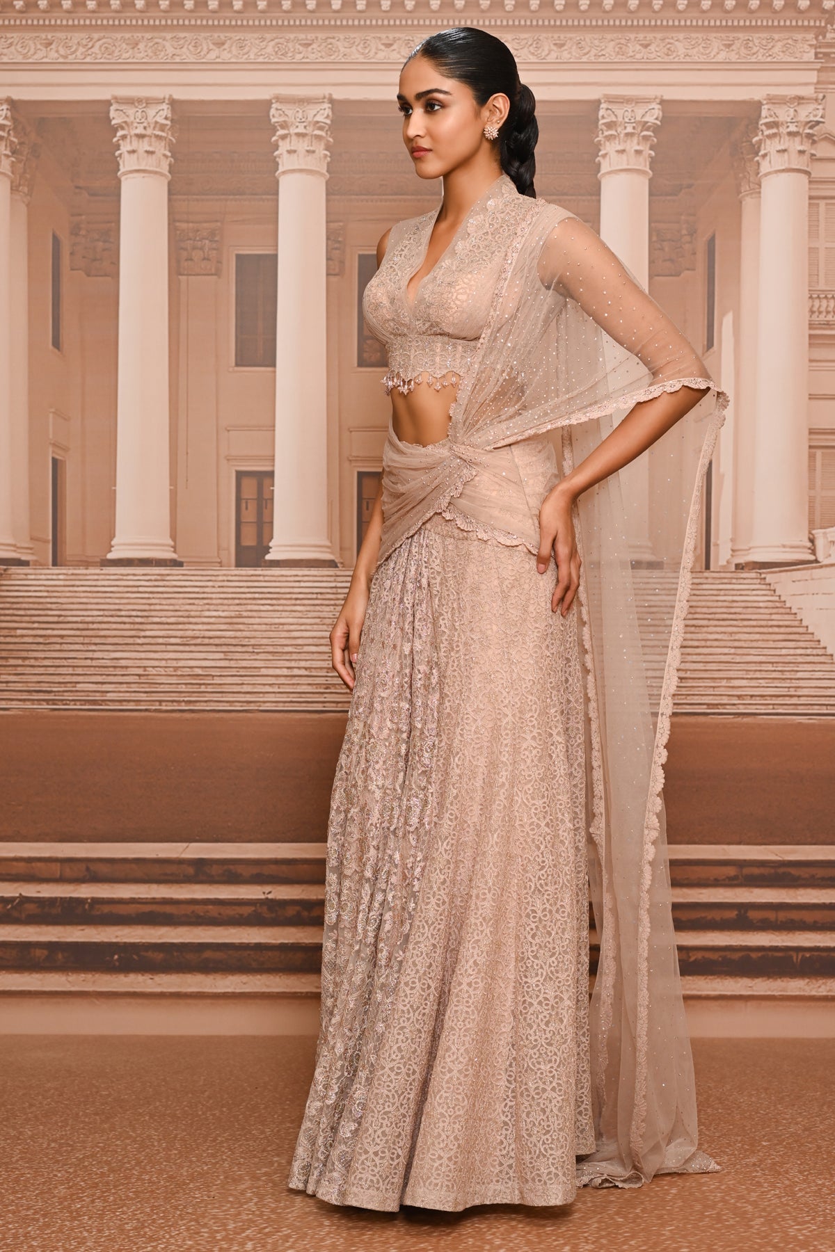Ever Bloom Crystal Lace Concept Saree
