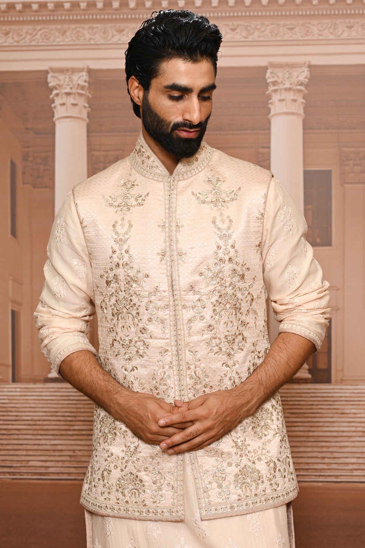 Ever Bloom Brocade Embroidered Waistcoat