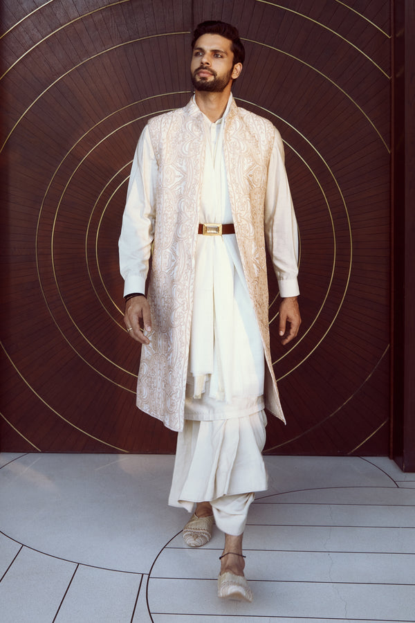 Sleeveless Sherwani In A Shade Of Gold