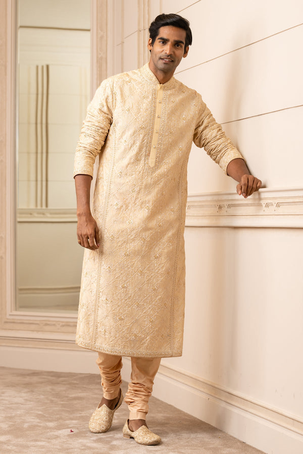 Gold Silk Kurta