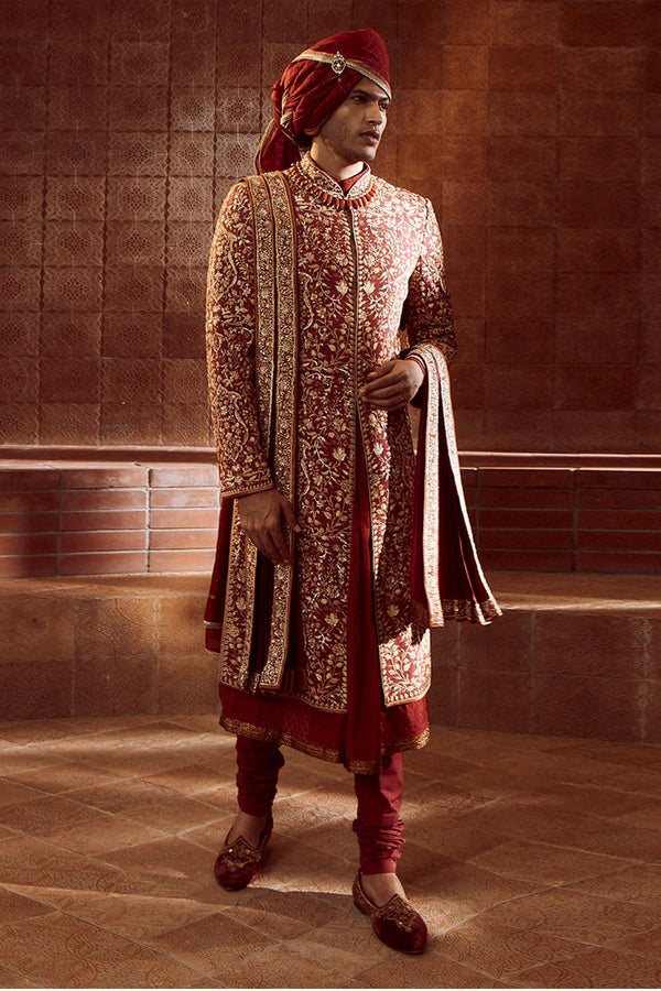 All Over Zardozi Jaal Embroidered Sherwani