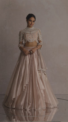 Blouse-Drape-Lehenga