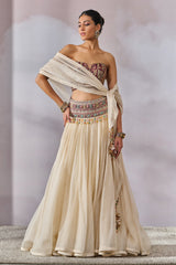 Bustier-Scarf-Lehenga