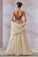 Bustier-Scarf-Lehenga