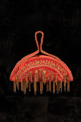 A hand embroidered soft body polti bag