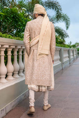 Dori Embroidered Silk Sherwani