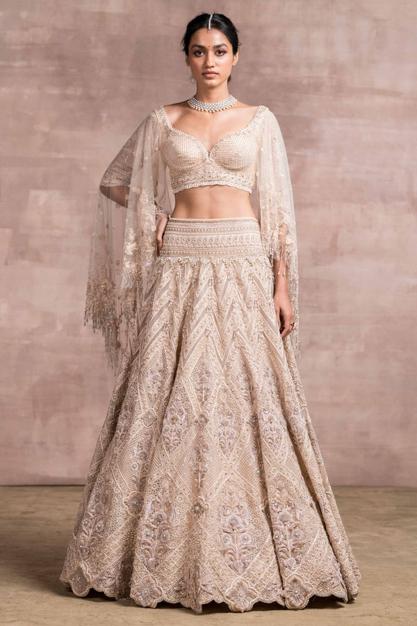 Lifted-embroidered lehenga