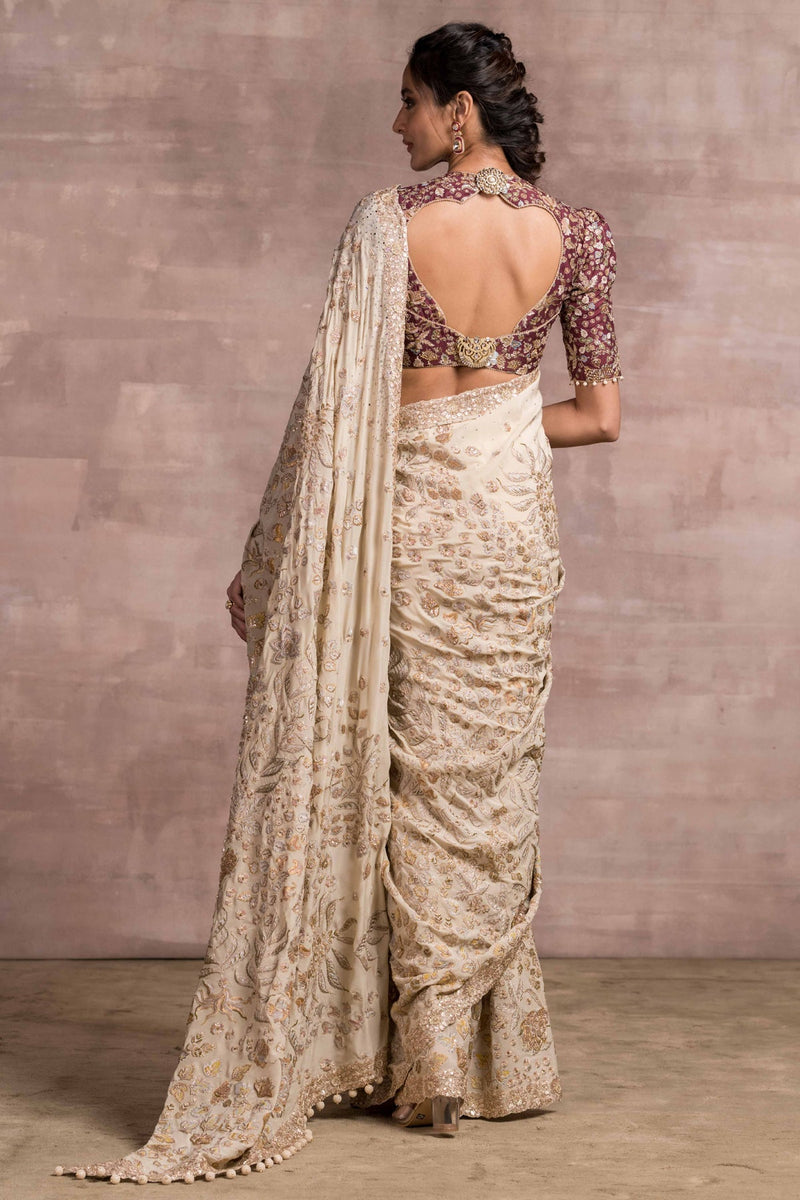 Embroidered printed saree