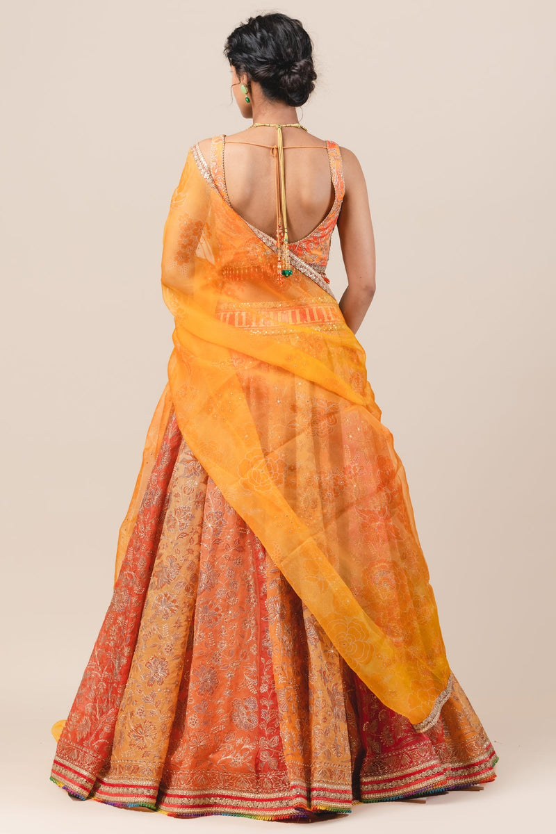 Silk Lehenga With Zari Embroidery