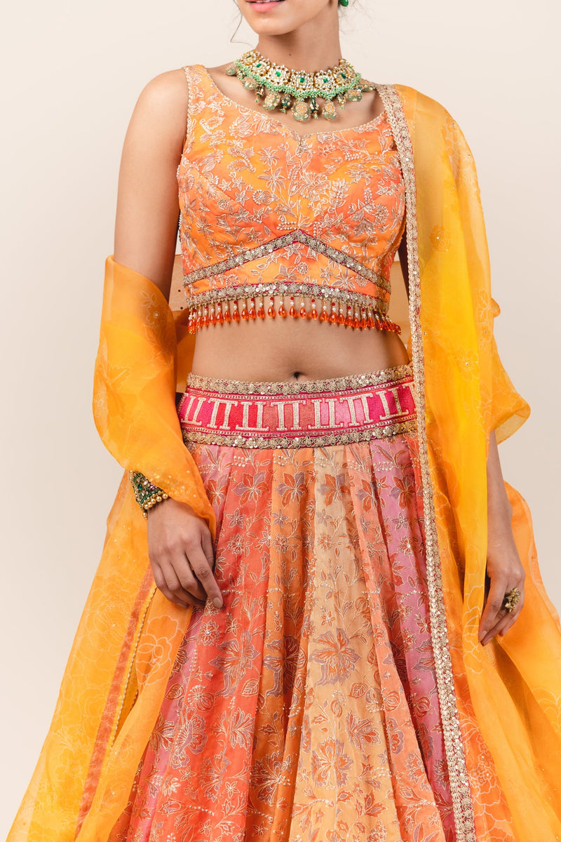 Silk Lehenga With Zari Embroidery