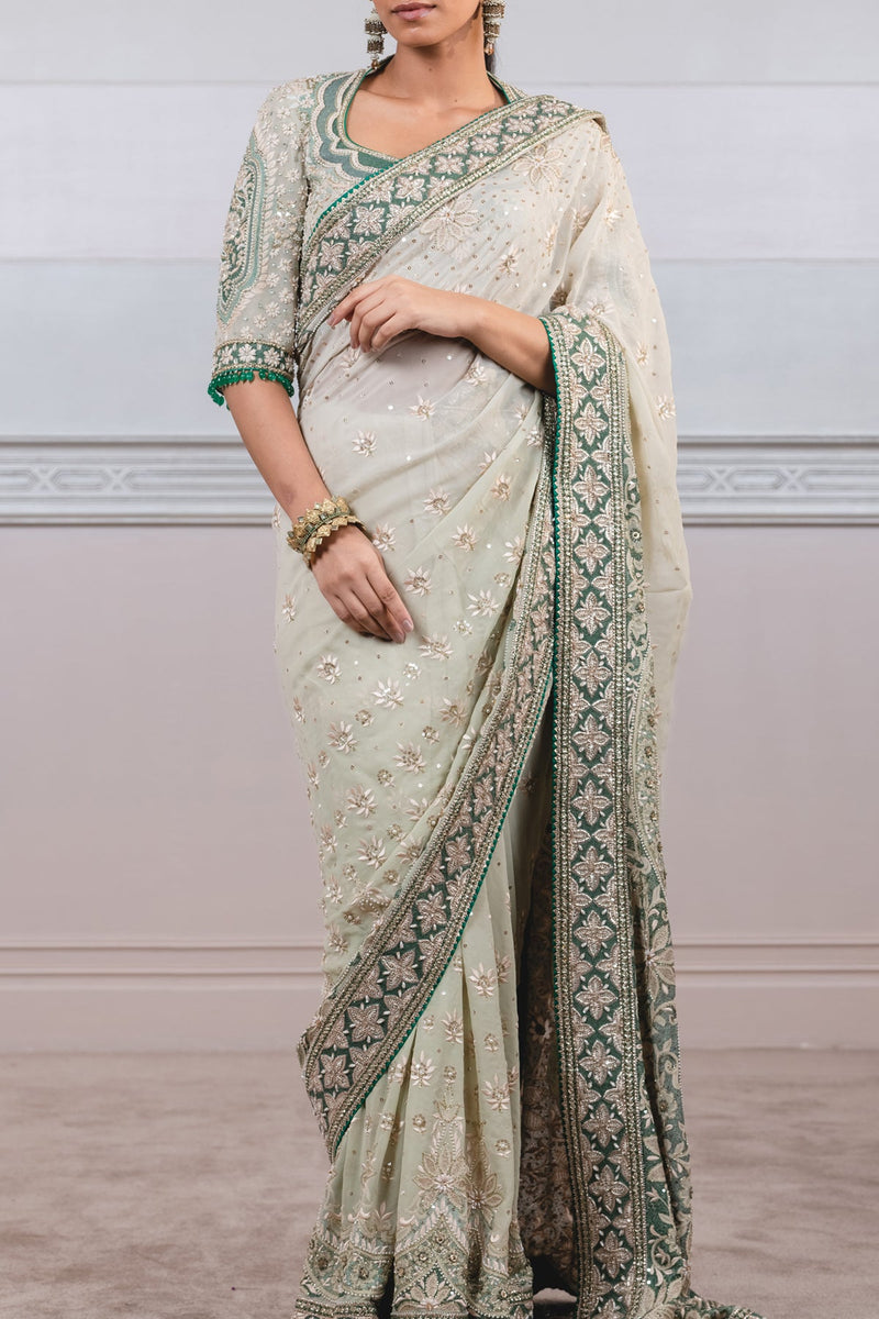 Ombre Saree With Scallop Borders