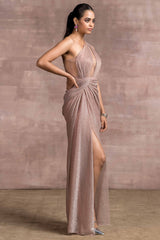 One-Shoulder Draped Jersey Dress