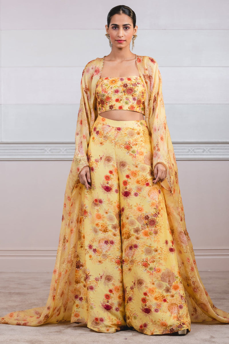 Digitally Printed Sheer Silk Long Cape