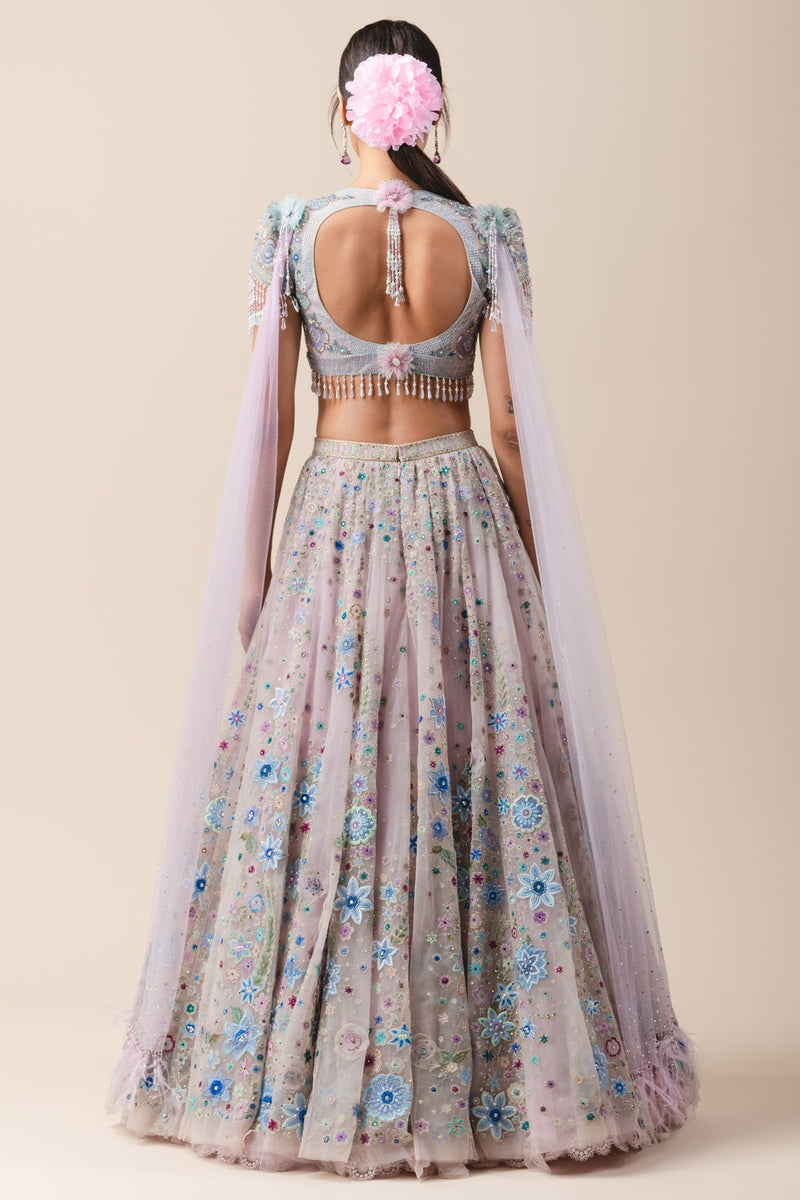 Shades Of Mauve Tulle Lehenga