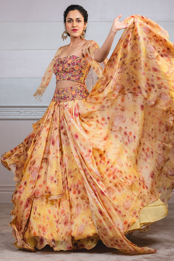 Digitally Printed Voluminous Lehenga