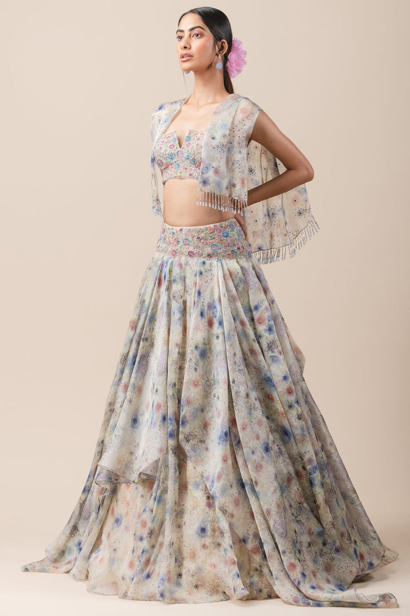 Digitally Printed Voluminous Lehenga