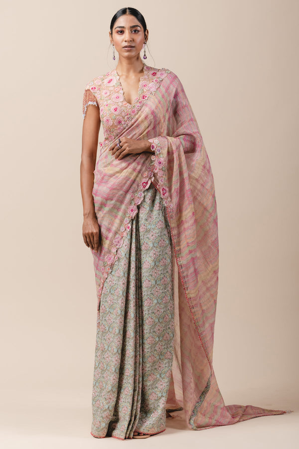 Hand Painted Georgette Saree