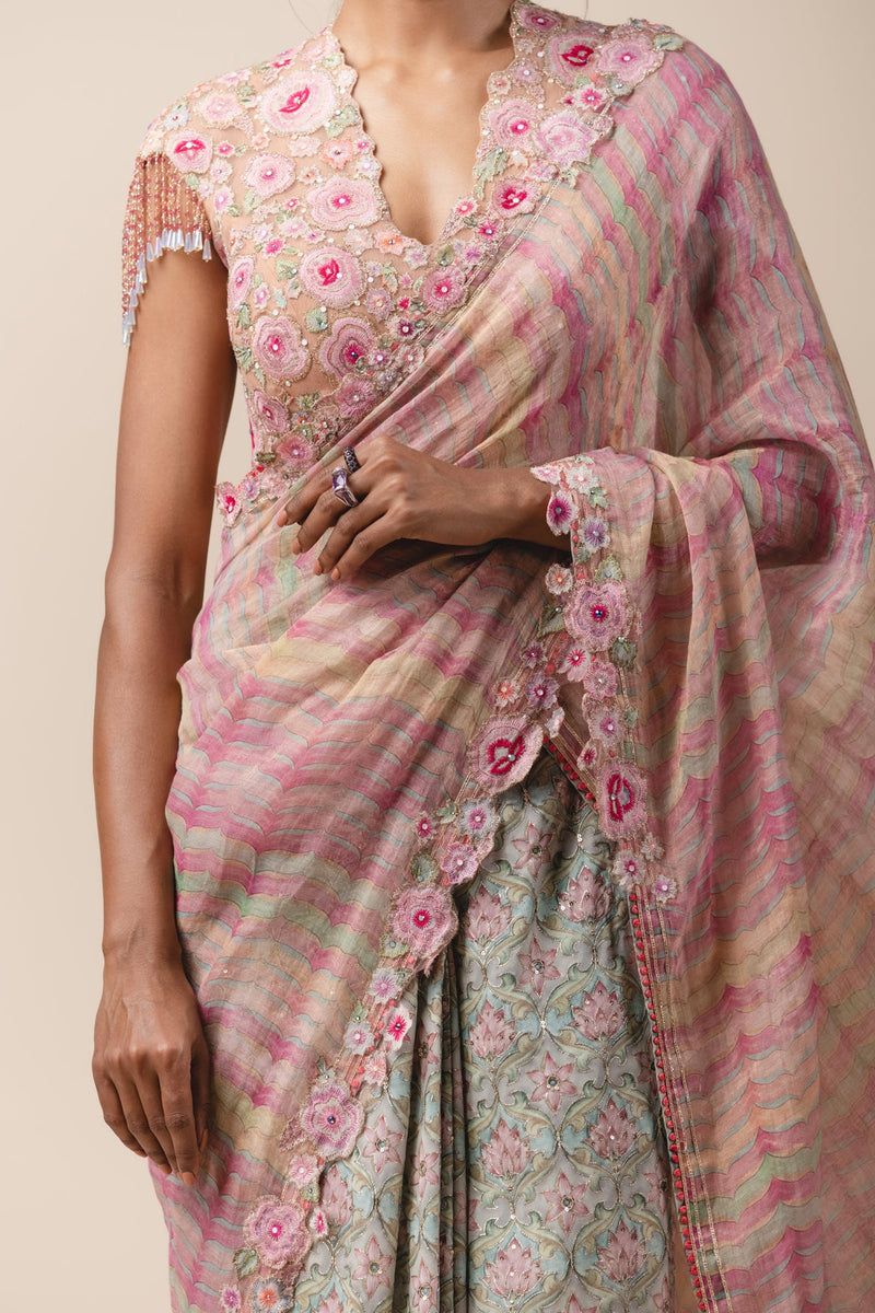 Hand Painted Georgette Saree