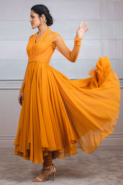 Dress with fluting detail