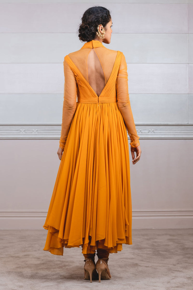 Dress with fluting detail