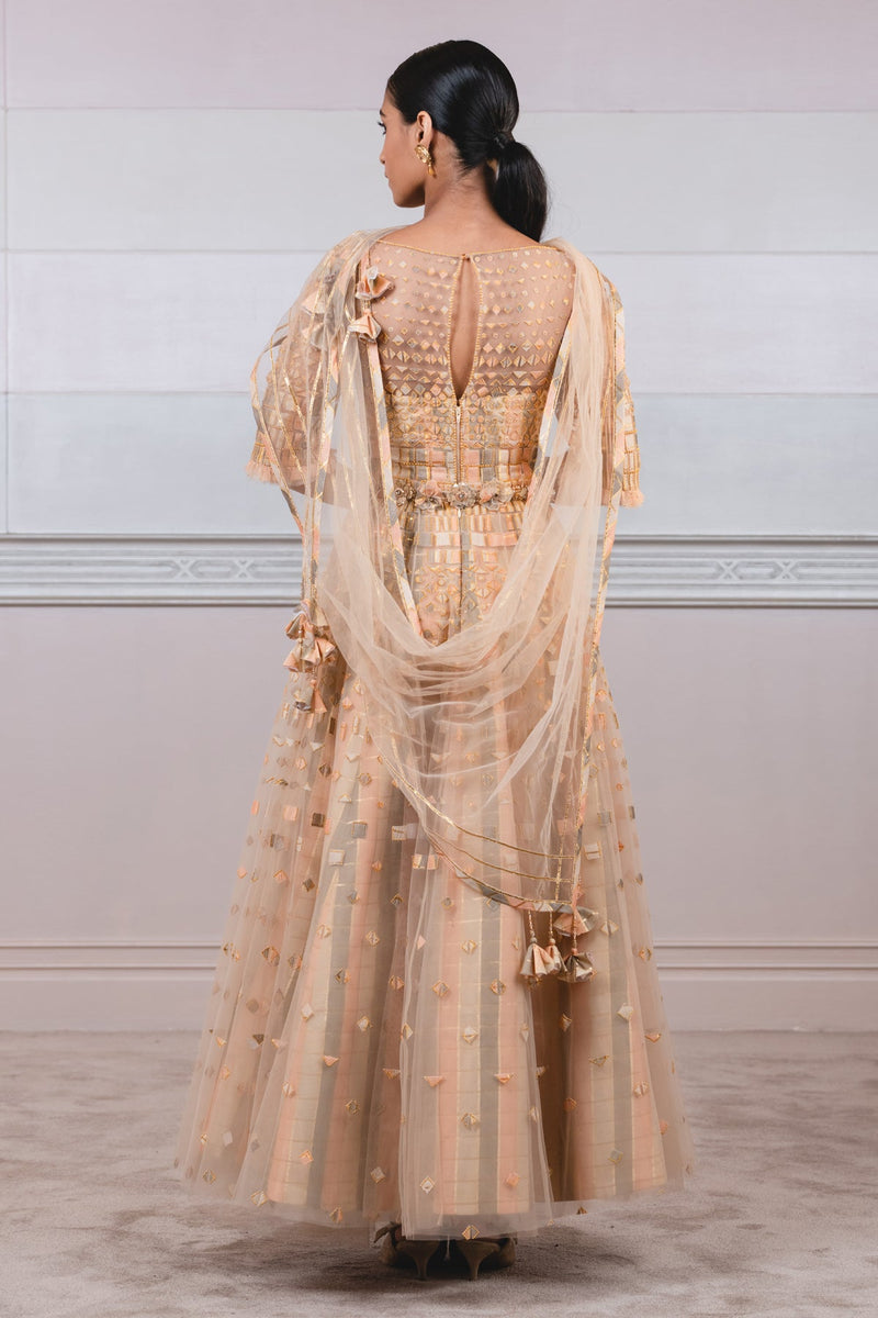 Check Applique Work Anarkali