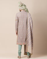 Printed Sherwani With French Knot Work