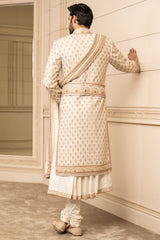 Hand Embroidered Raw Silk Sherwani