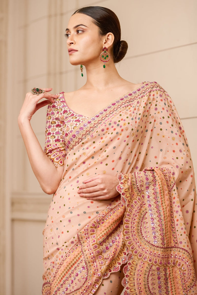 Embroidered saree with classic blouse