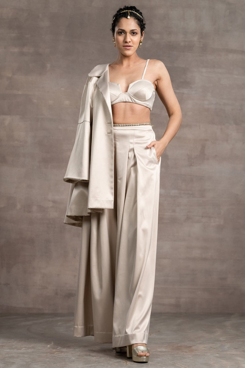 Bustier with jacket and trousers