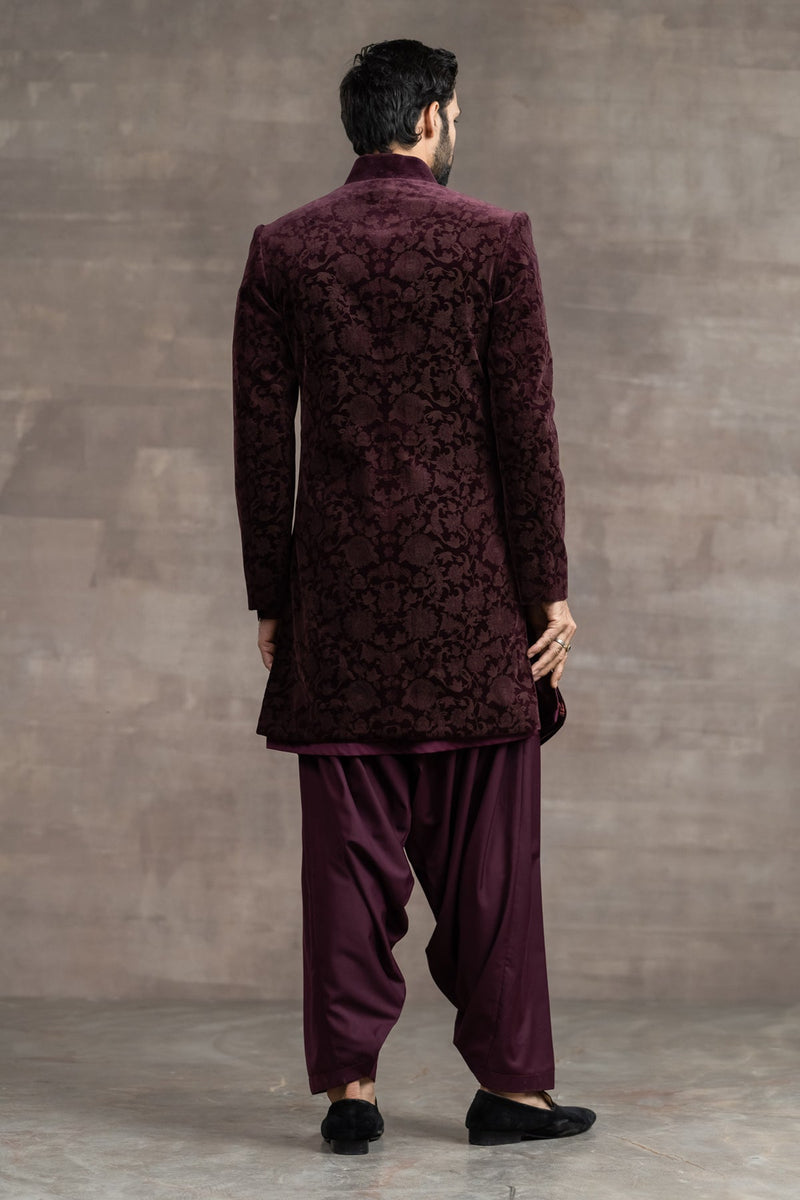 Etched Velvet Sherwani