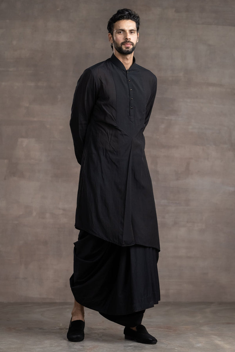kurta paired with black dhoti pants