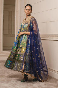 Jacquard kurta, churidar, and dupatta