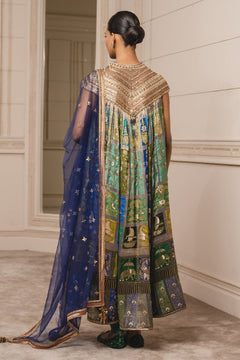 Jacquard kurta, churidar, and dupatta