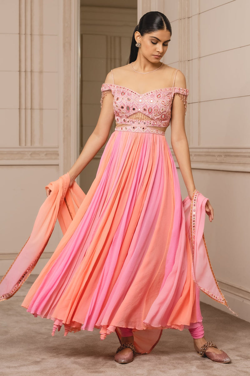 Chiffon Anarkali With Crystal Detailing 1