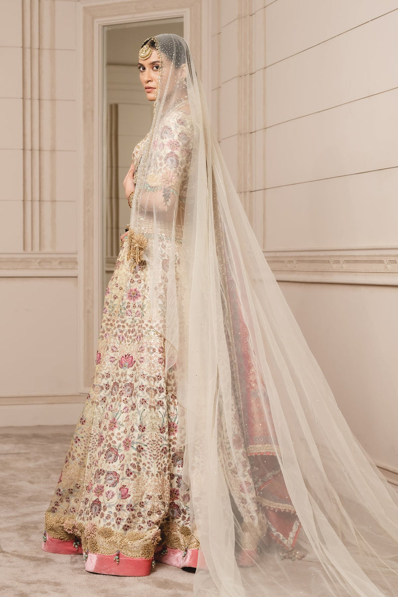 Floral Printed Lehenga With Badla Embroidery