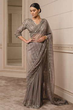 Sequined saree with matching blouse