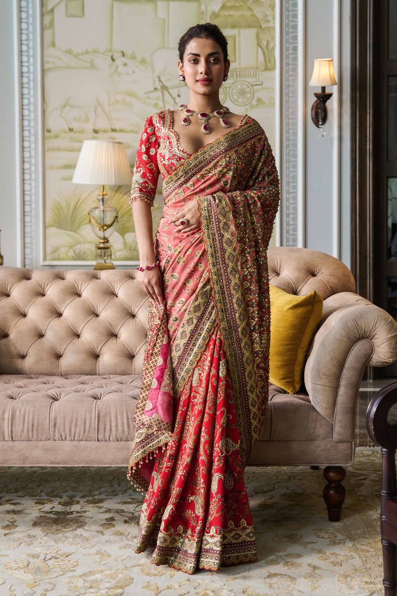 Kashida saree with blouse